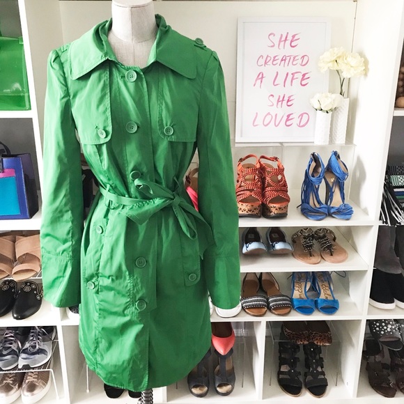 The Limited Jackets & Blazers - The Limited Green Trench Coat